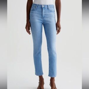 Adriano Goldschmied Mari Crop High Rise Slim Straight Light Wash NWT Size 33